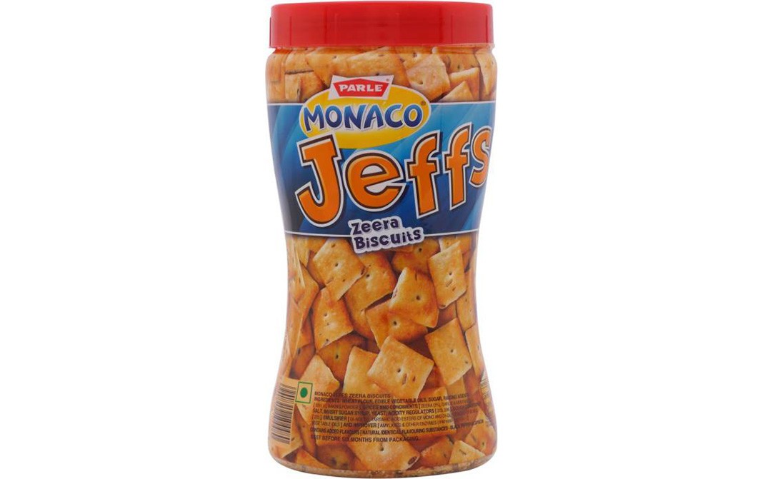 Parle Monaco Jeffs Zeera Biscuits   Plastic Jar  200 grams